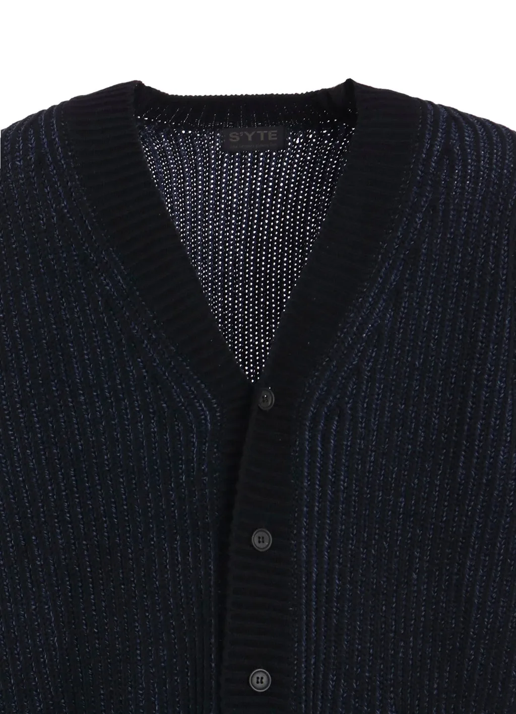 5G Bulky Wool Rib Stitch V-Neck Cardigan