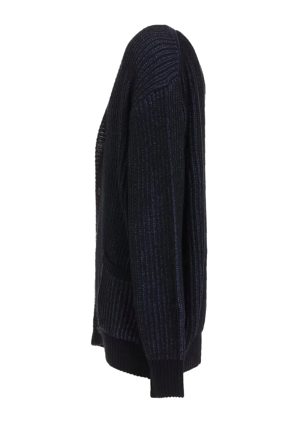 5G Bulky Wool Rib Stitch V-Neck Cardigan