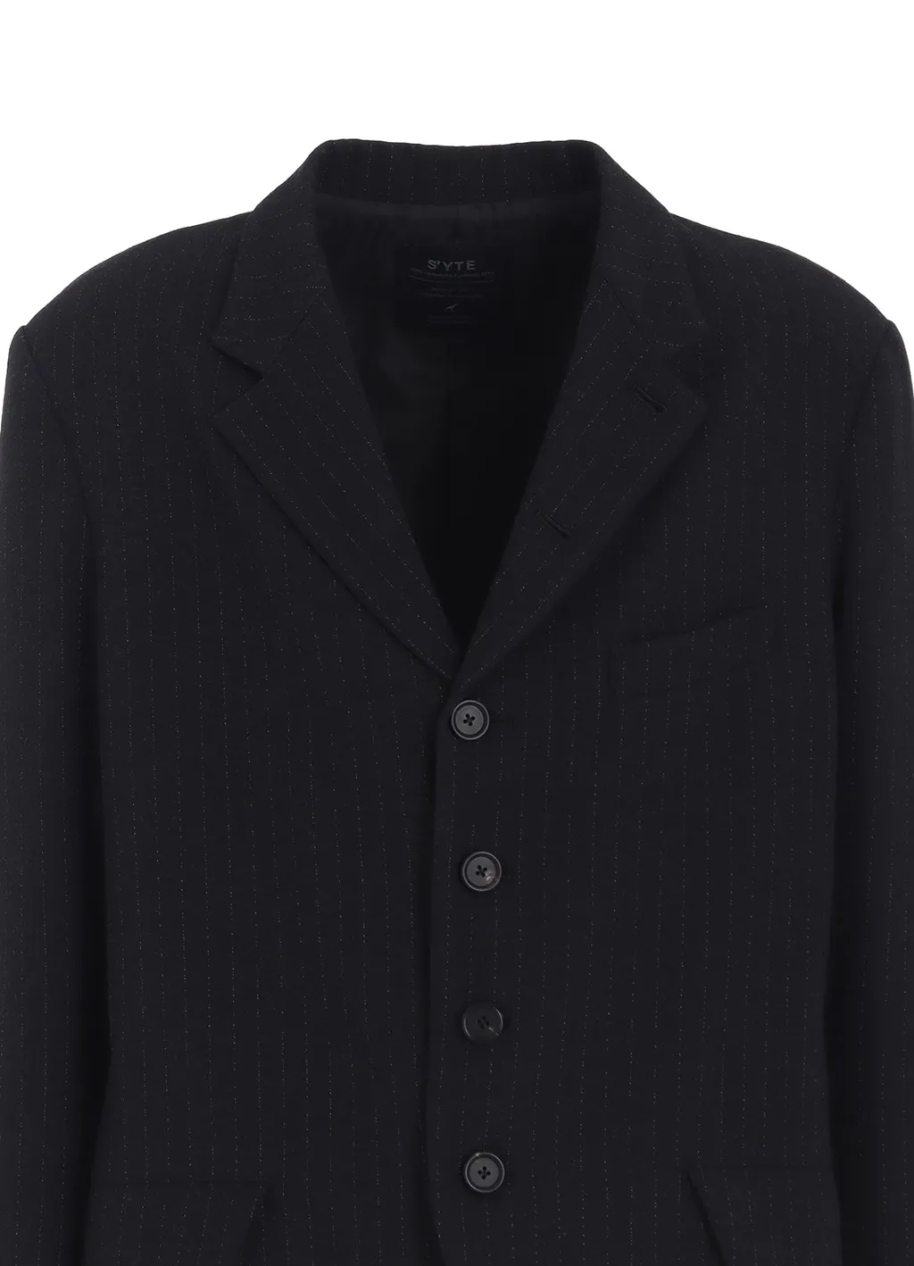Striped Silk Angora Wool 6 Buttons Tailored Jacket