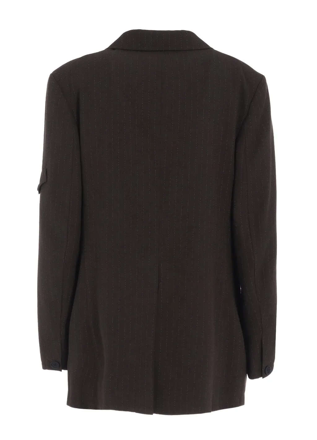 Striped Silk Angora Wool Asymmetric Pocket Jacket