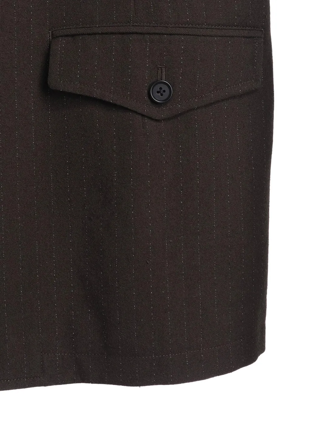 Striped Silk Angora Wool Asymmetric Pocket Jacket