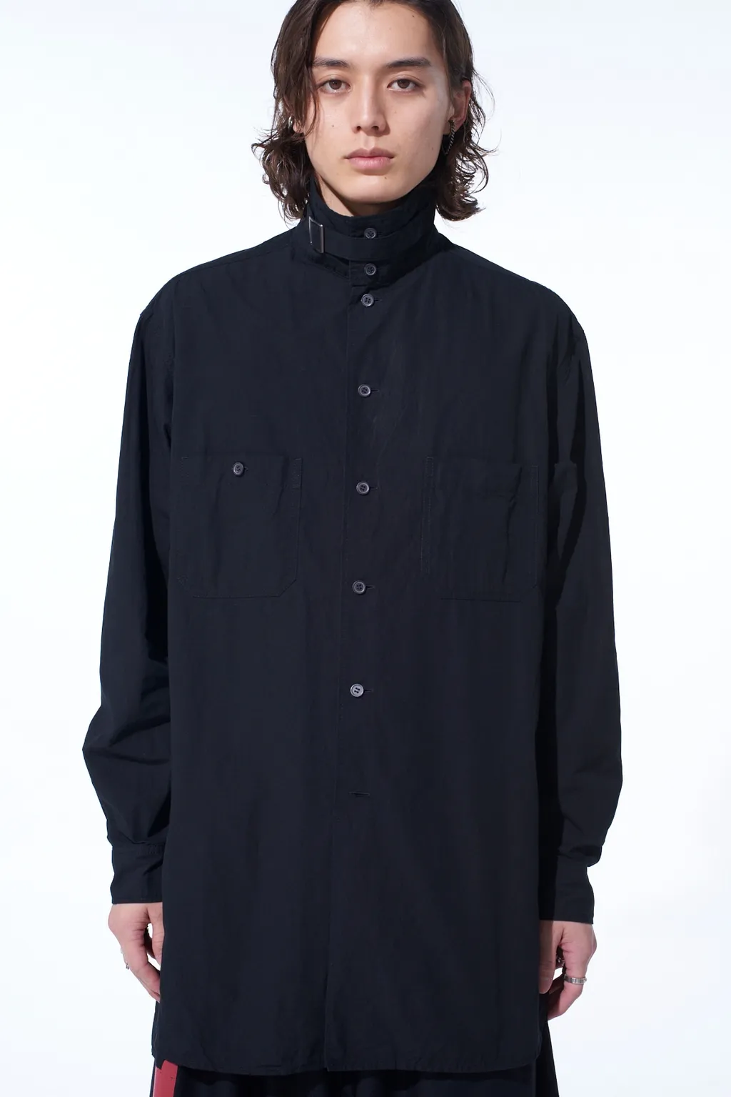 Cotton Linen Stand Collar Shirt