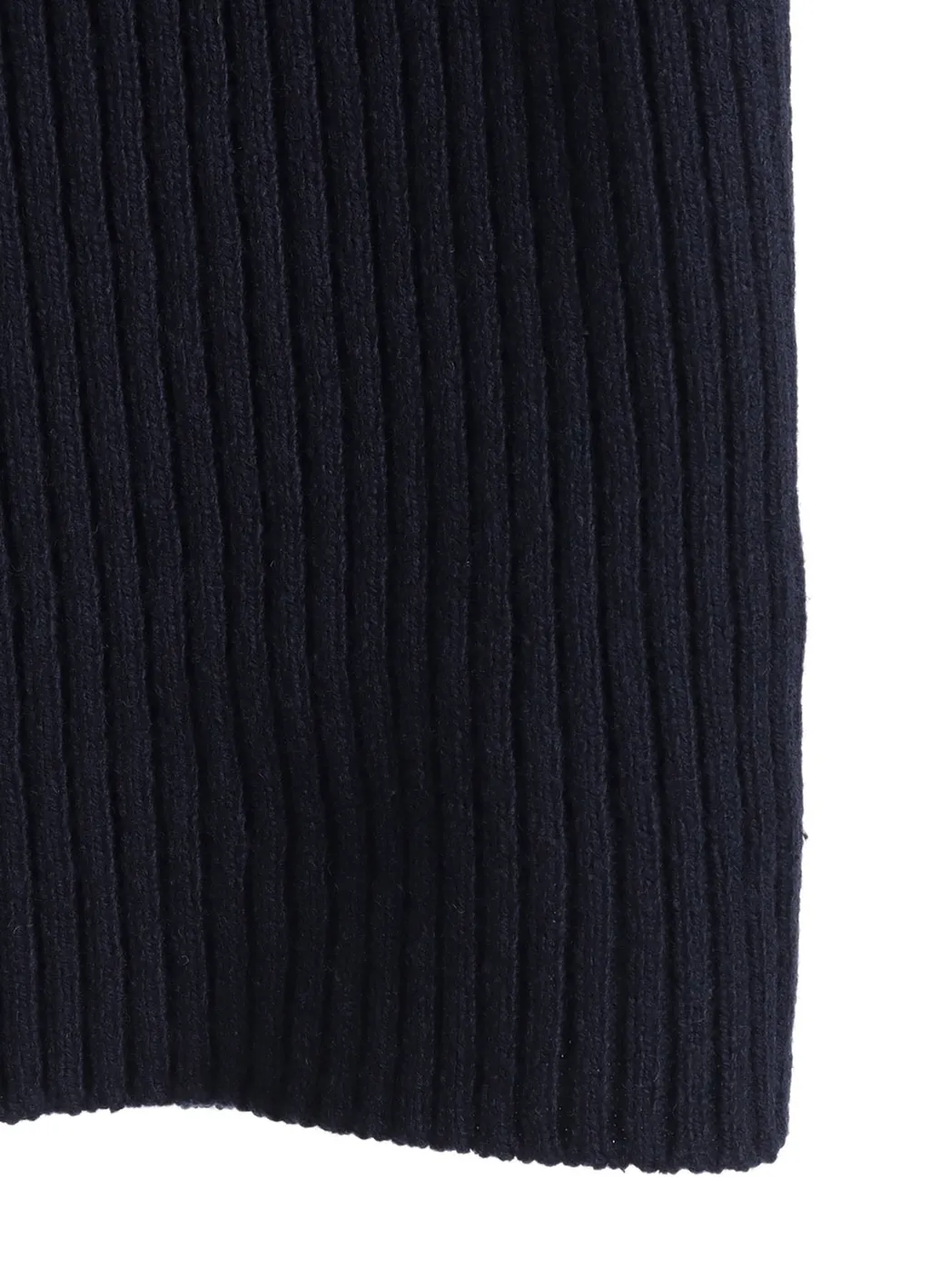 7G Wool Cotton Rib Pullover With Flannel Shoulder And Elbow Patches