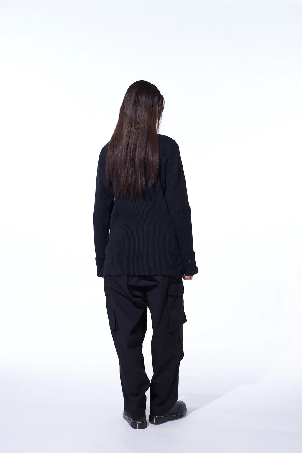 7G Wool Cotton Rib Zip-Up With Flannel Shoulder And Elbow Patches