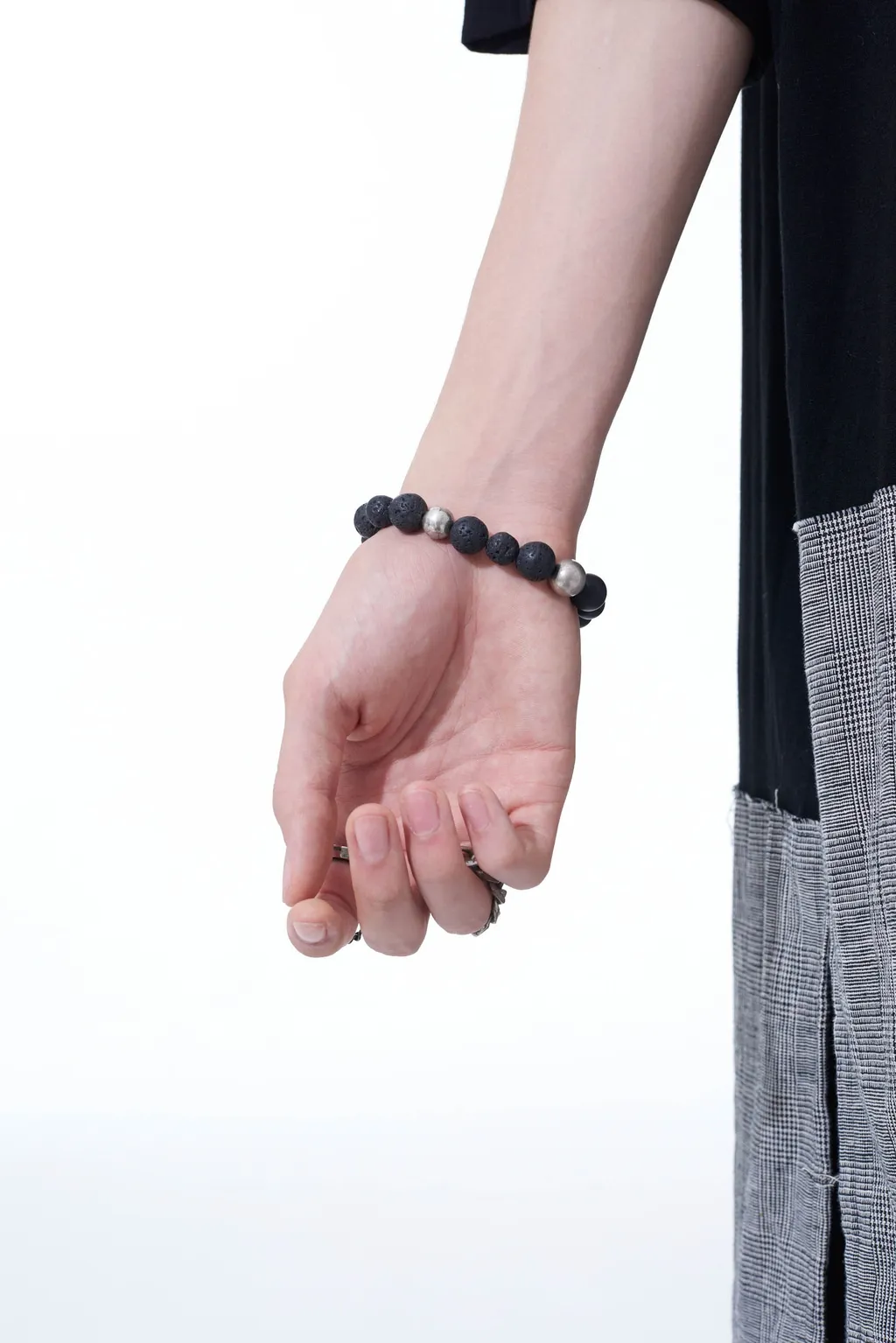 Onyx Bead+Lava Stone Bracelet