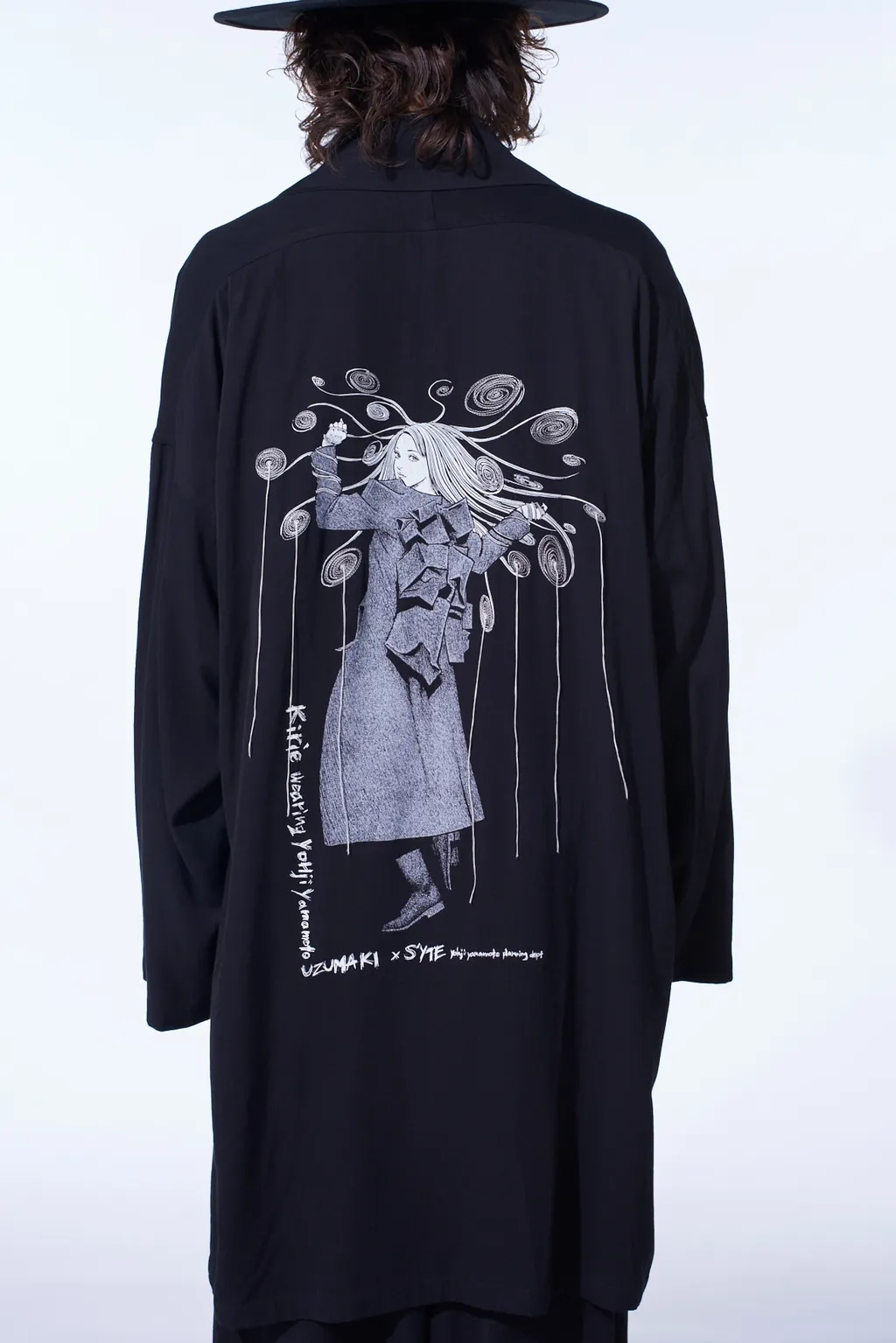 S'yte × Junji Ito -Uzumaki- Kirie Wearing Yohji Yamamoto Drape Coat