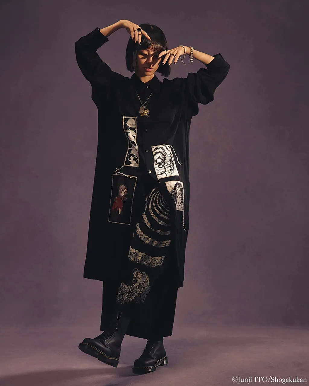 S'yte × Junji Ito -Uzumaki- The Spiral Printed Culotte Pants