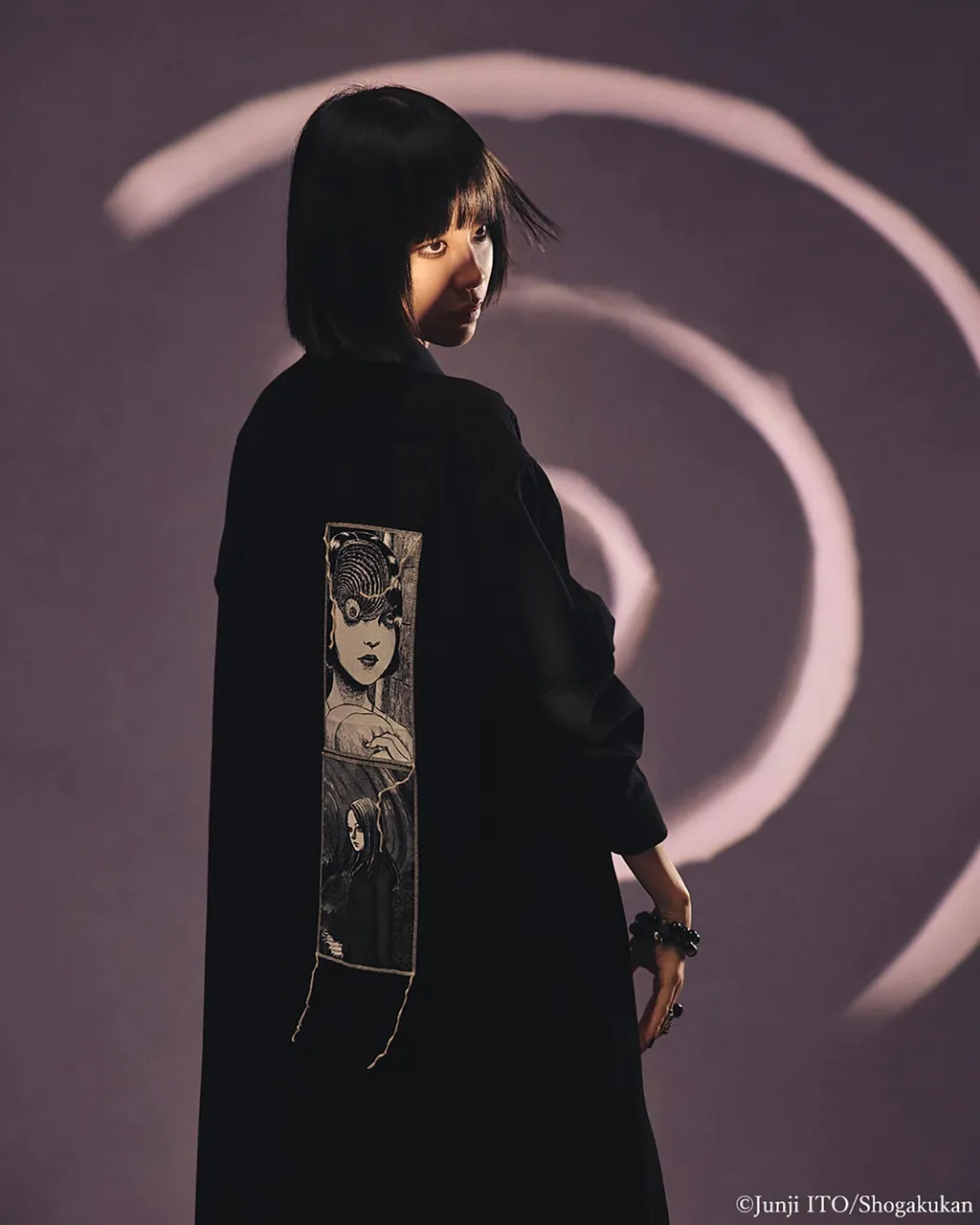 S'yte × Junji Ito -Uzumaki- Printed Patch Omnibus Long Shirt