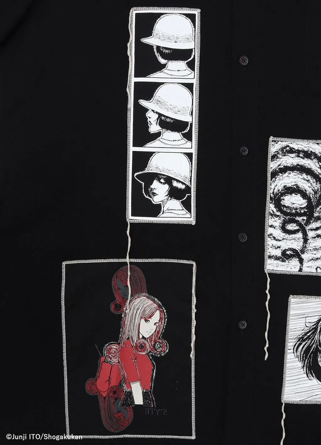S'yte × Junji Ito -Uzumaki- Printed Patch Omnibus Long Shirt
