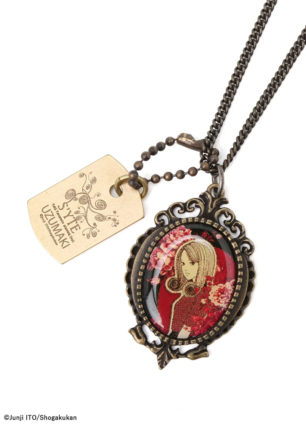 S'yte × Junji Ito -Uzumaki- Flower And Kirie Cameo Necklace