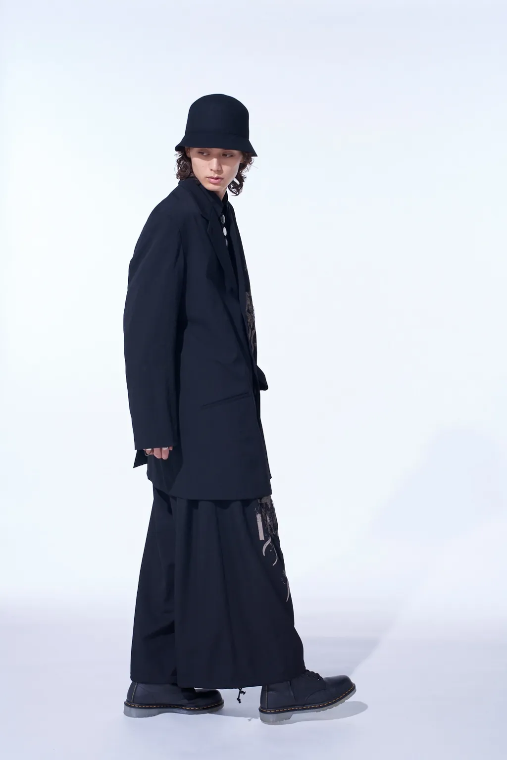 Washer Wool Gabardine Print Embroidery Tailored Jacket