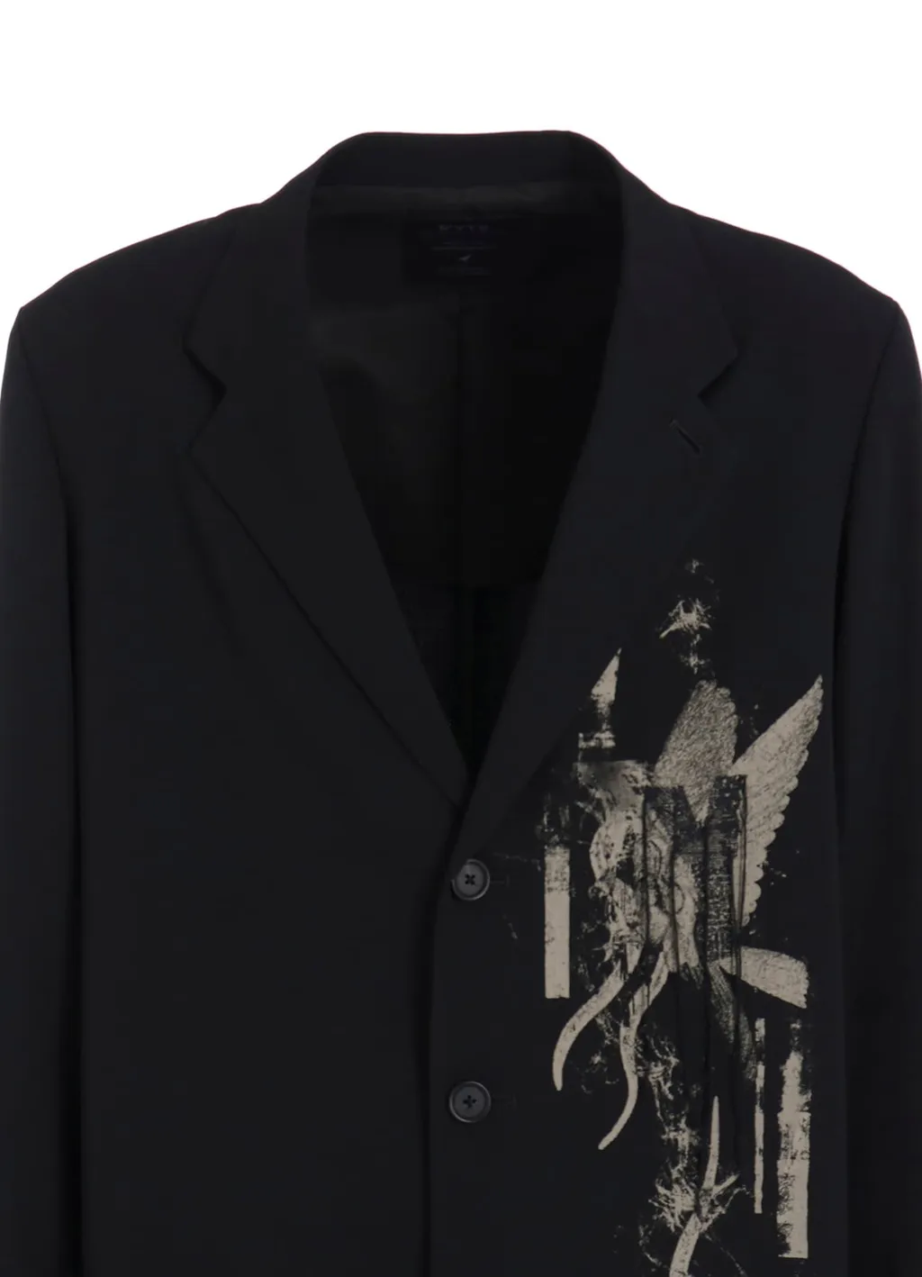 Washer Wool Gabardine Print Embroidery Tailored Jacket