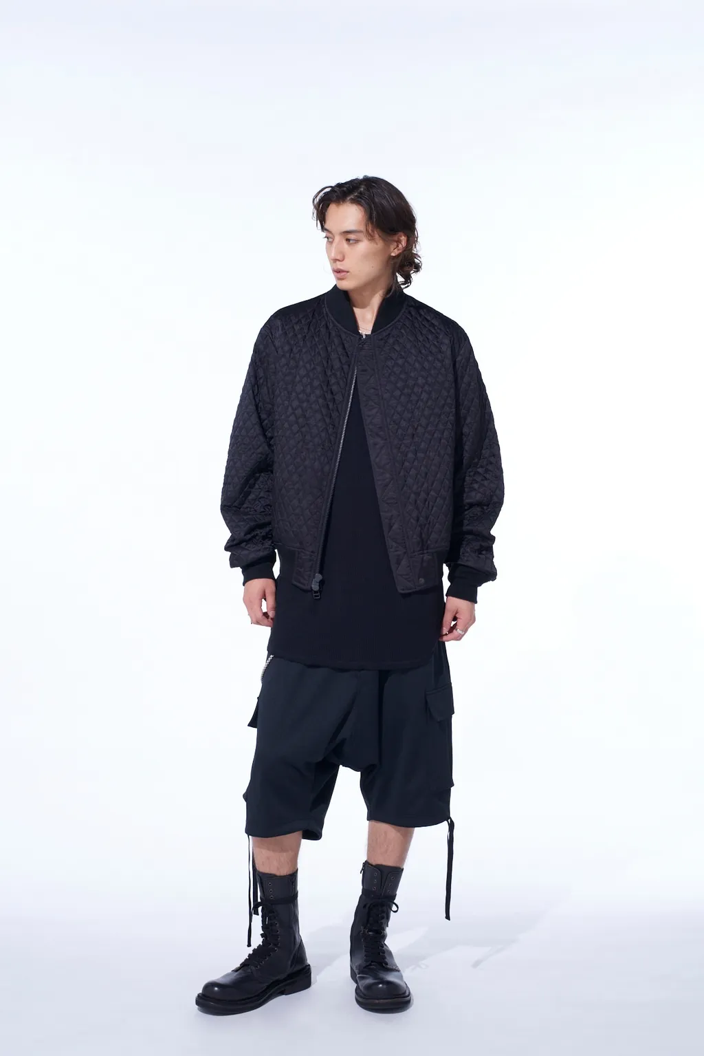 Nylon Twill Reversible Bomber Jacket