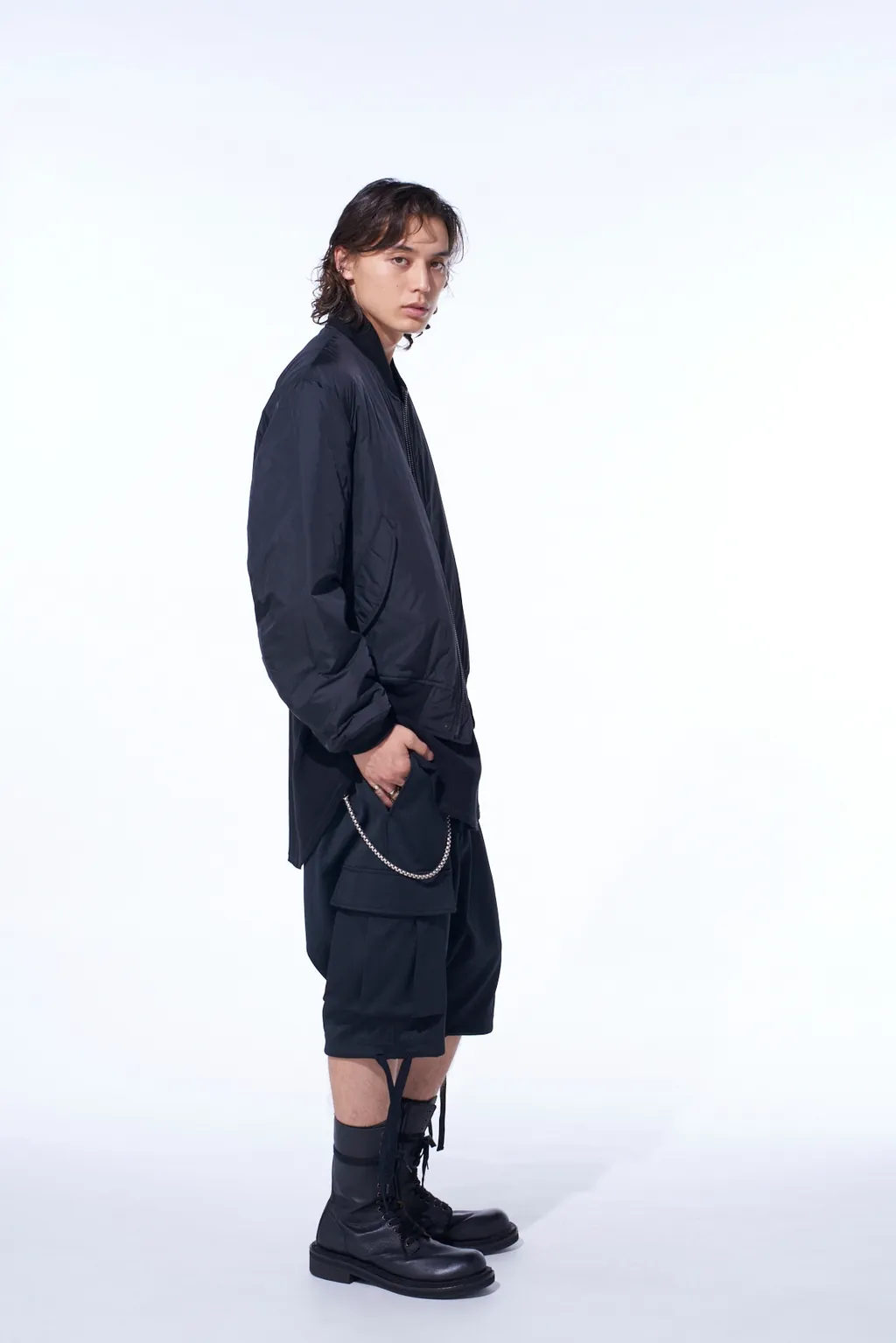 Nylon Twill Reversible Bomber Jacket