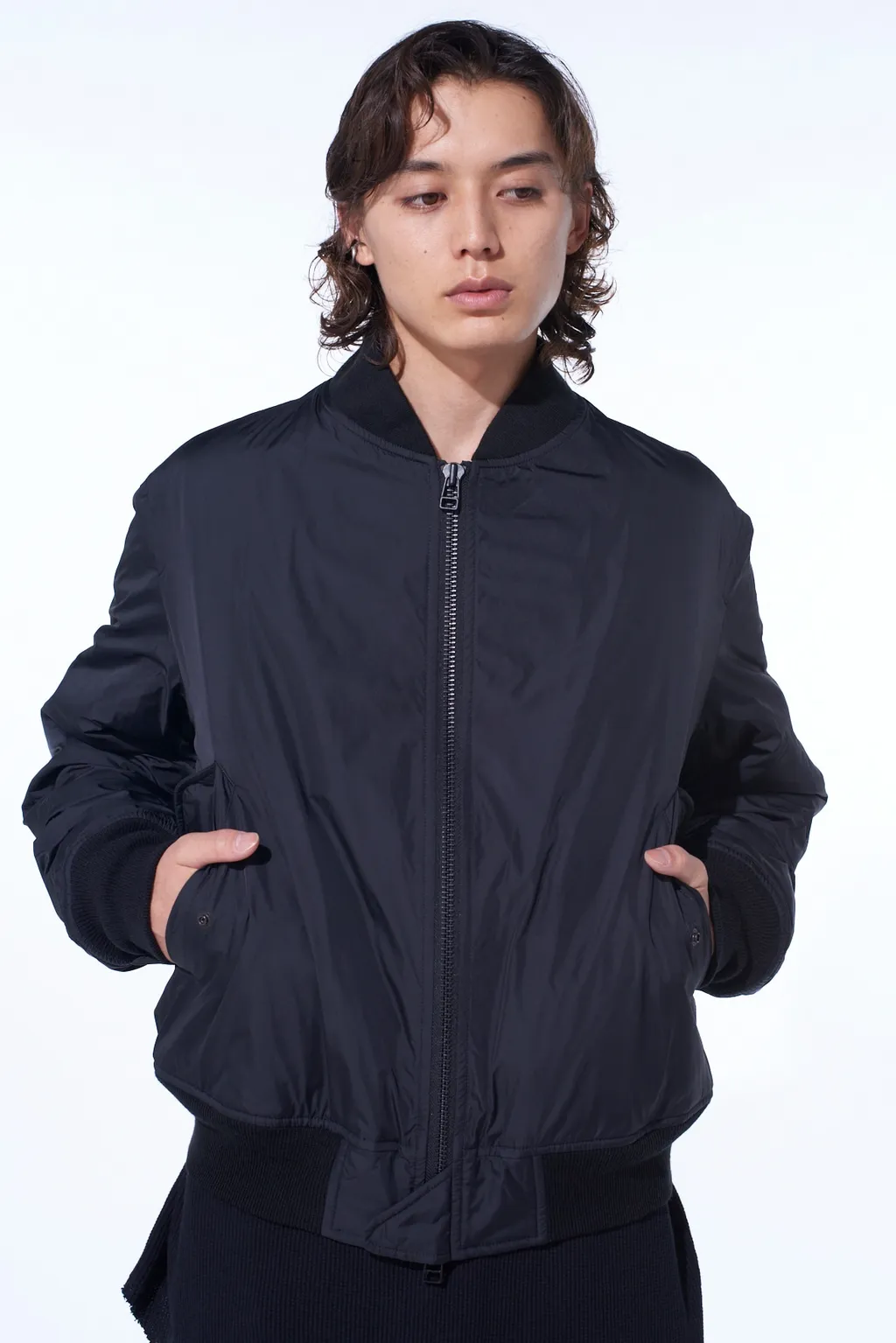 Nylon Twill Reversible Bomber Jacket