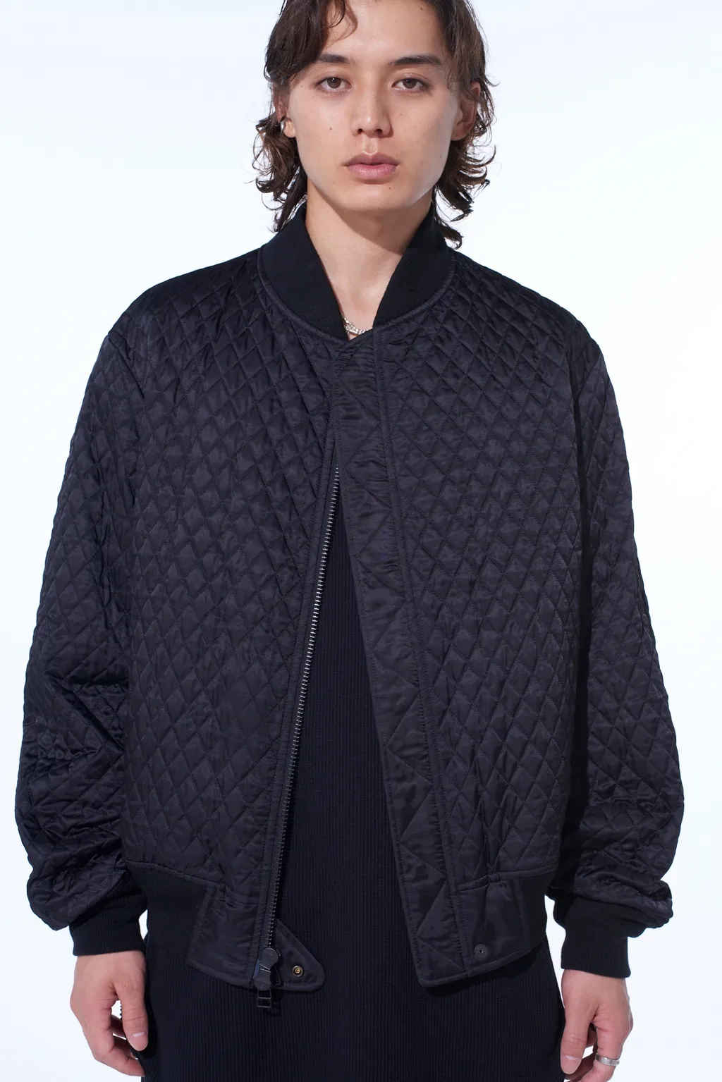 Nylon Twill Reversible Bomber Jacket