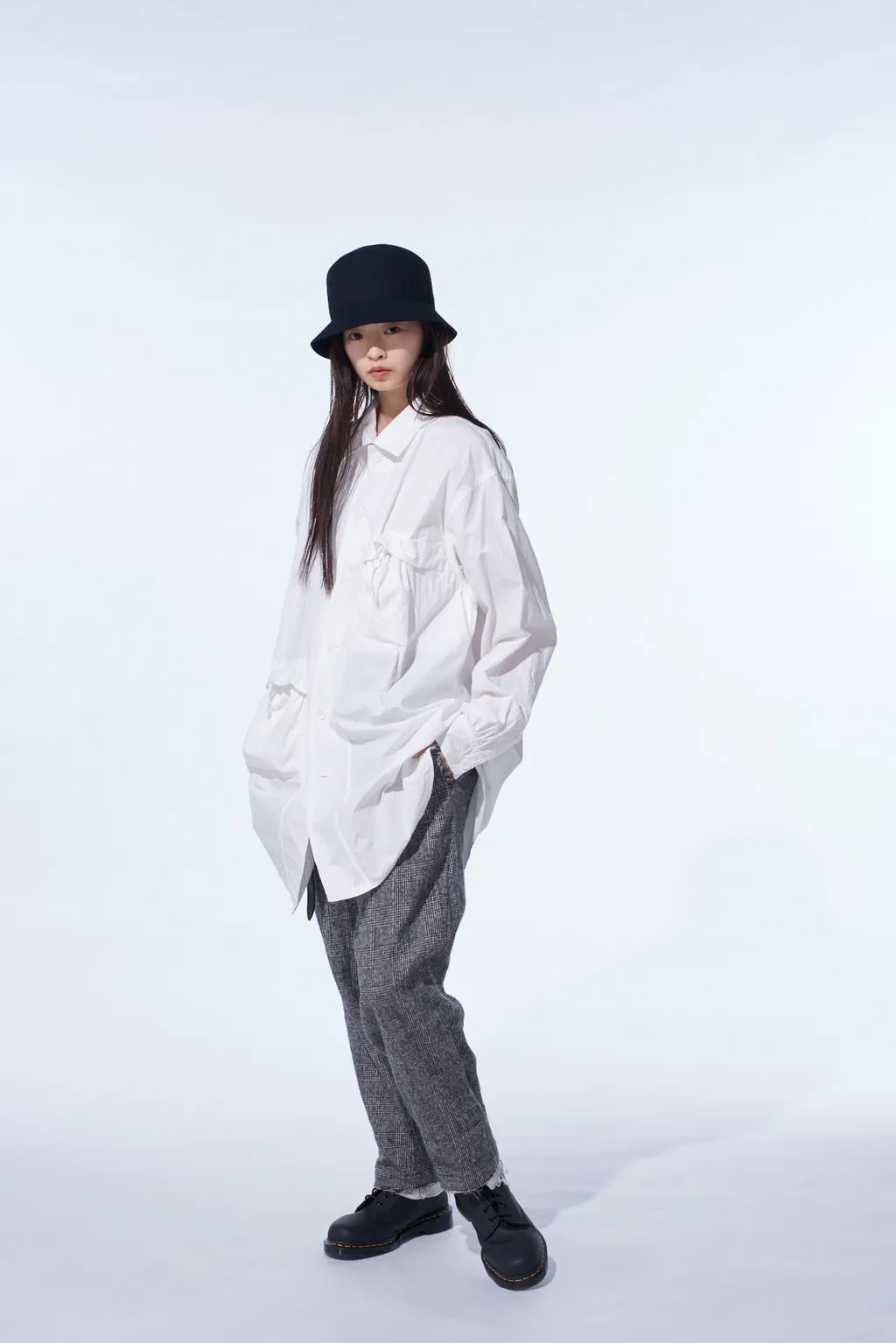 Cotton Linen Drawstring Pocket Shirt