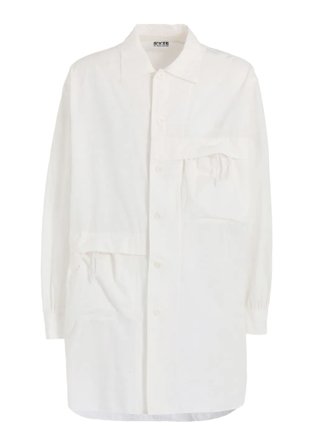 Cotton Linen Drawstring Pocket Shirt