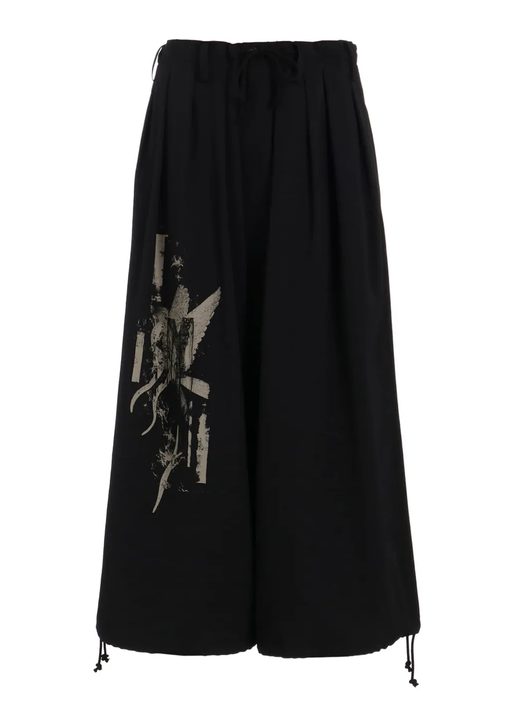 Washer Wool Gabardine Print Embroidery Balloon Pants