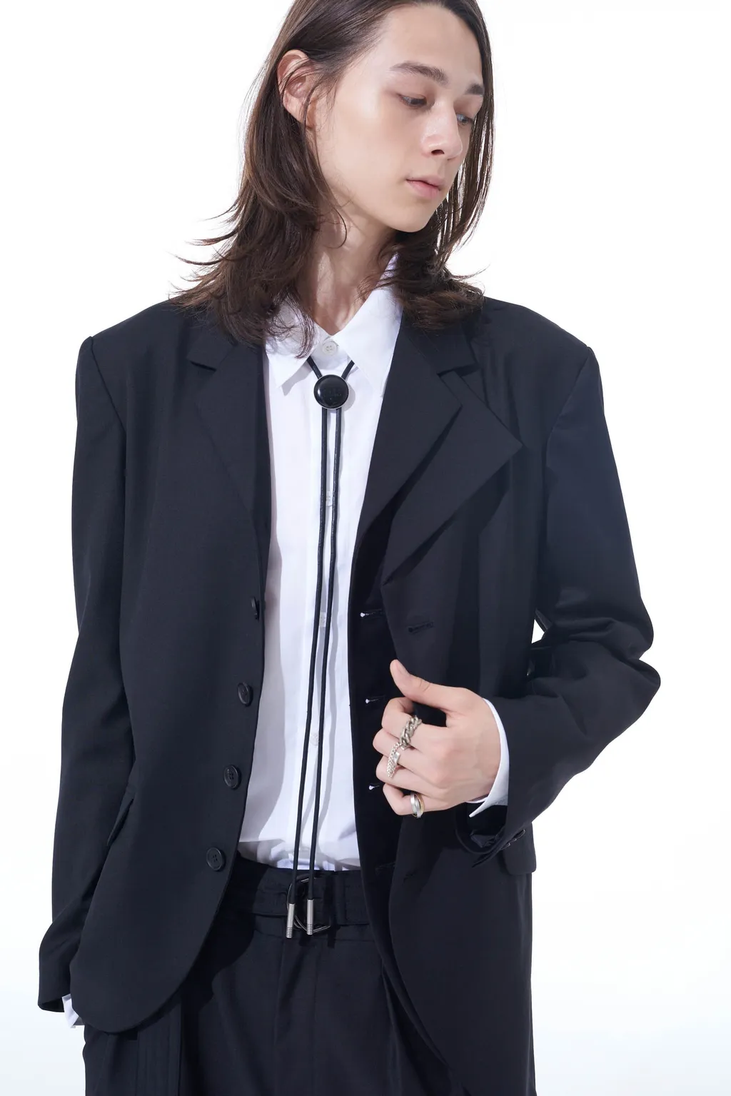 Brass Logo Motif Loop Tie