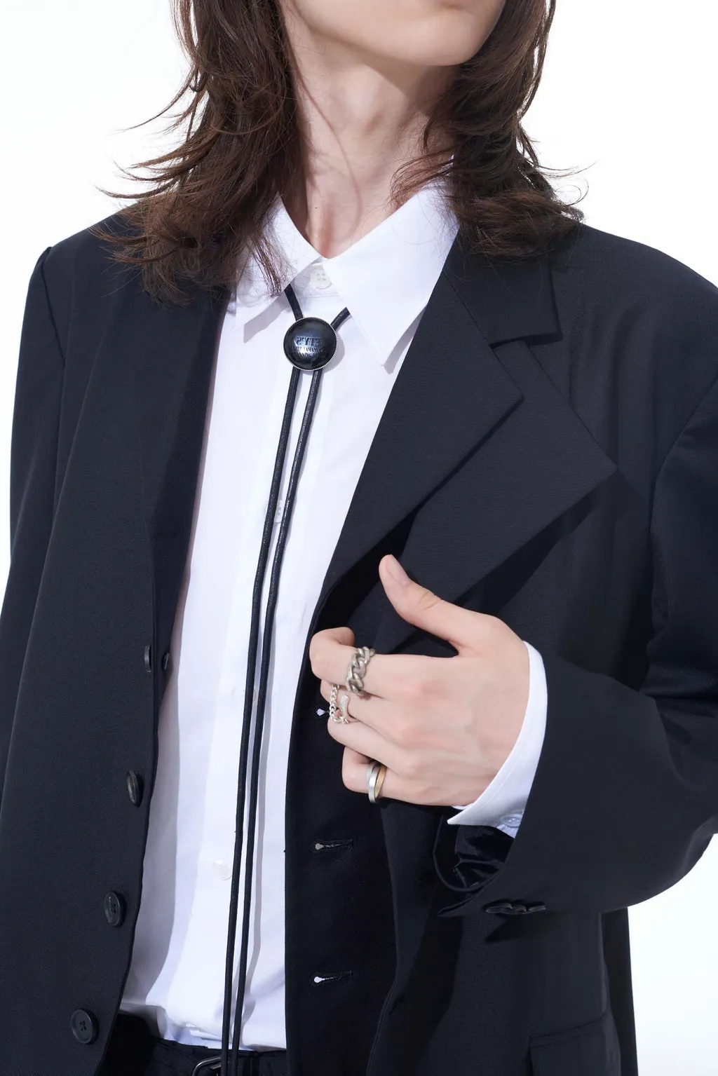 Brass Logo Motif Loop Tie