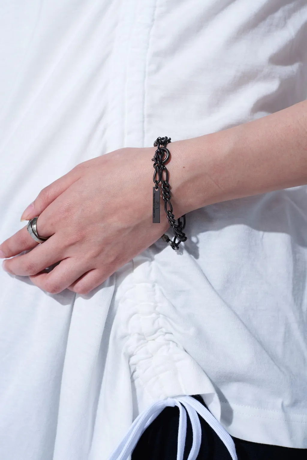 Black Onyx + Glass Beads Brass Bracelet