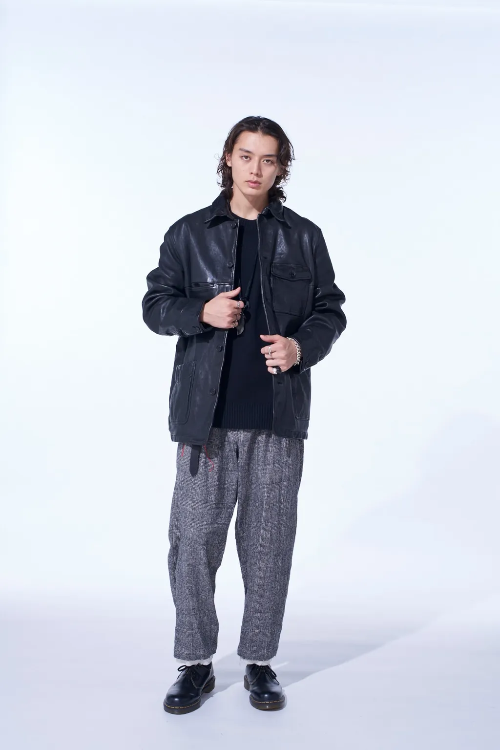 Washed Sheep Leather Coverall With Workwear Details