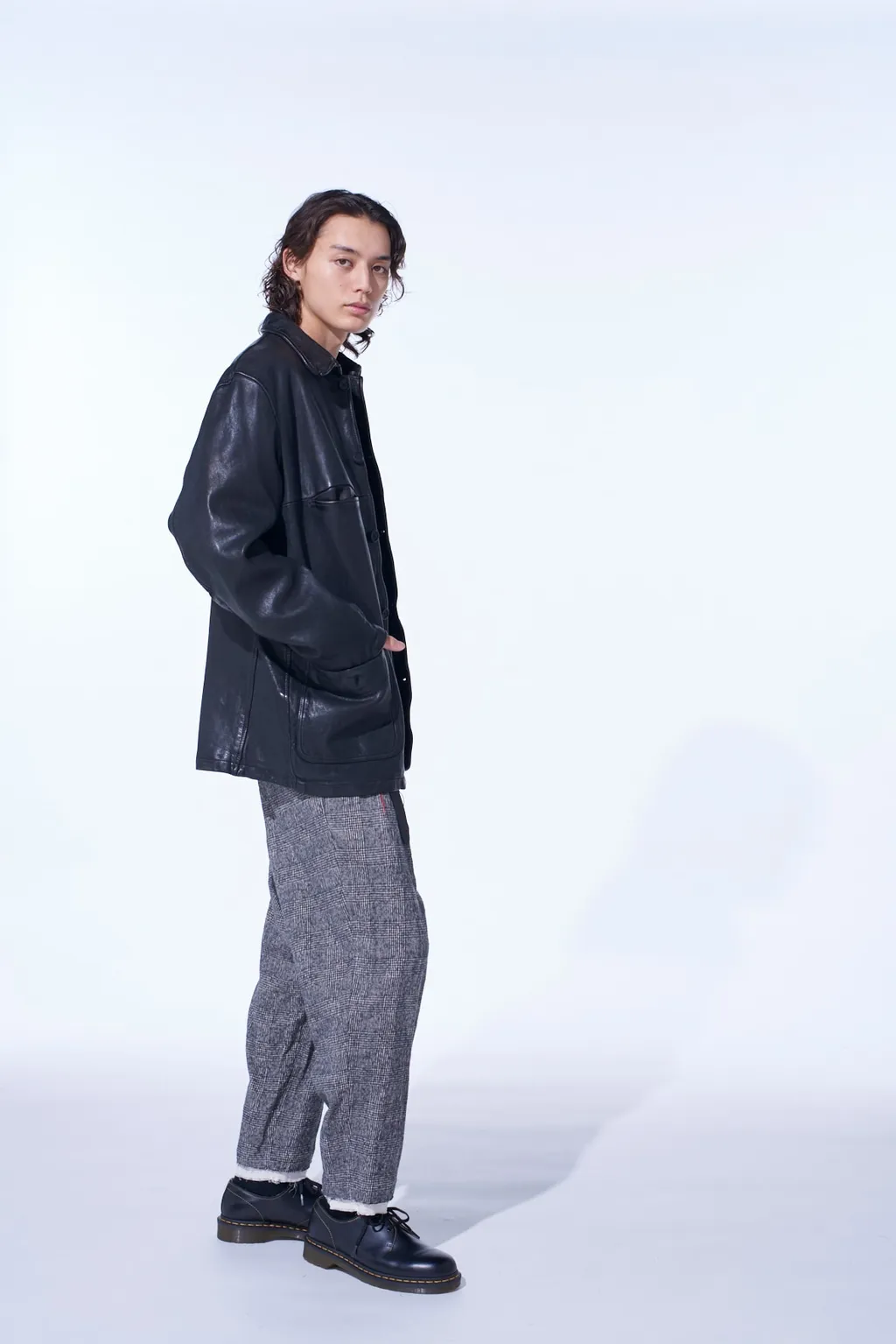 Washed Sheep Leather Coverall With Workwear Details
