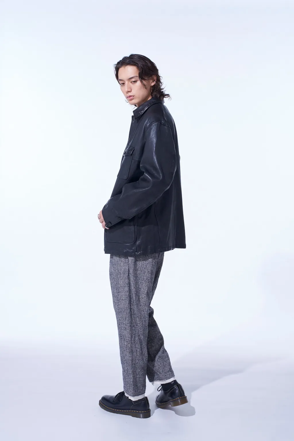 Washed Sheep Leather Coverall With Workwear Details
