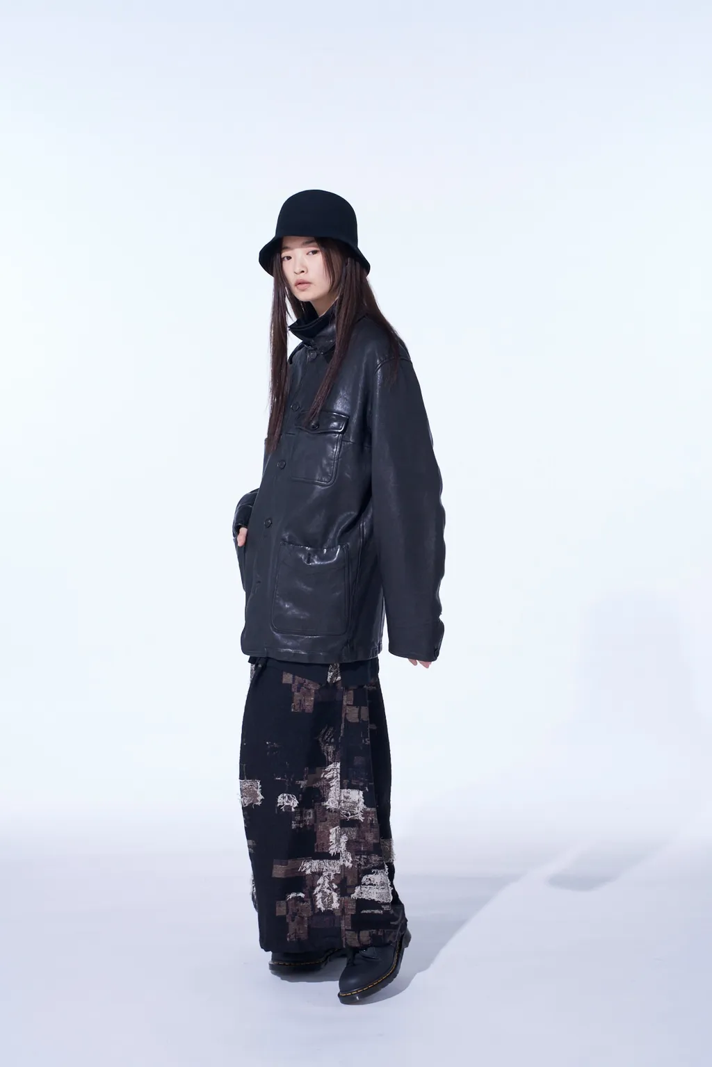 Washed Sheep Leather Coverall With Workwear Details