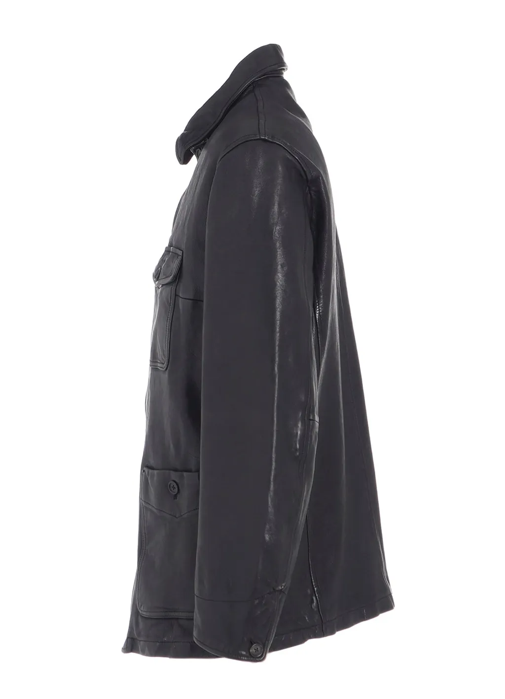 Washed Sheep Leather Coverall With Workwear Details
