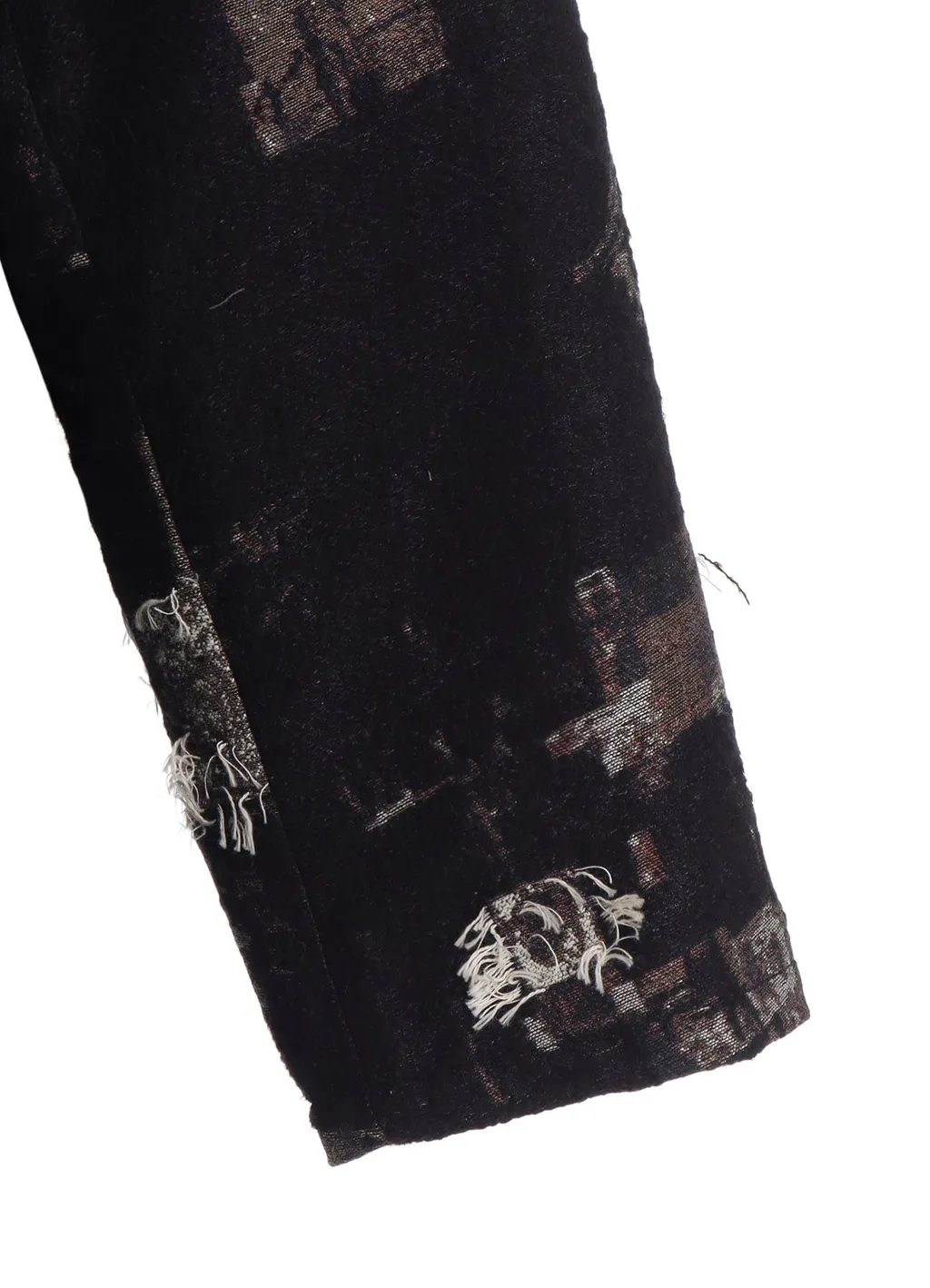 Patchwork Cut Jacquard Pocket Half Coat