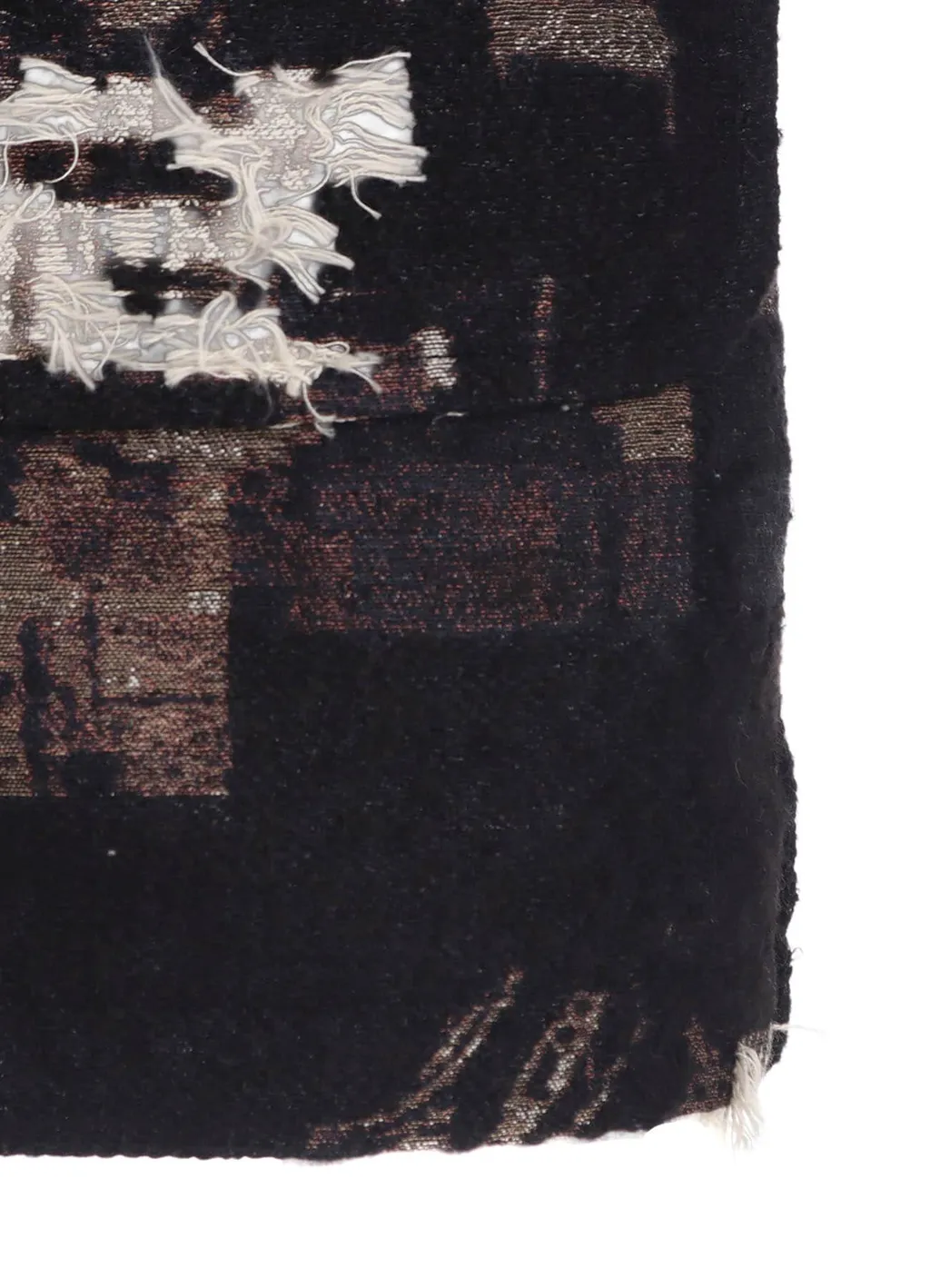 Patchwork Cut Jacquard Pocket Half Coat