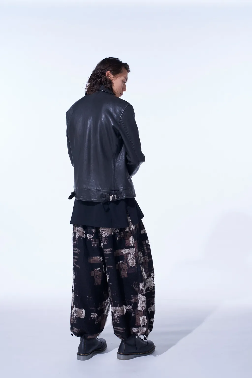 Patchwork Cut Jacquard Balloon Pants