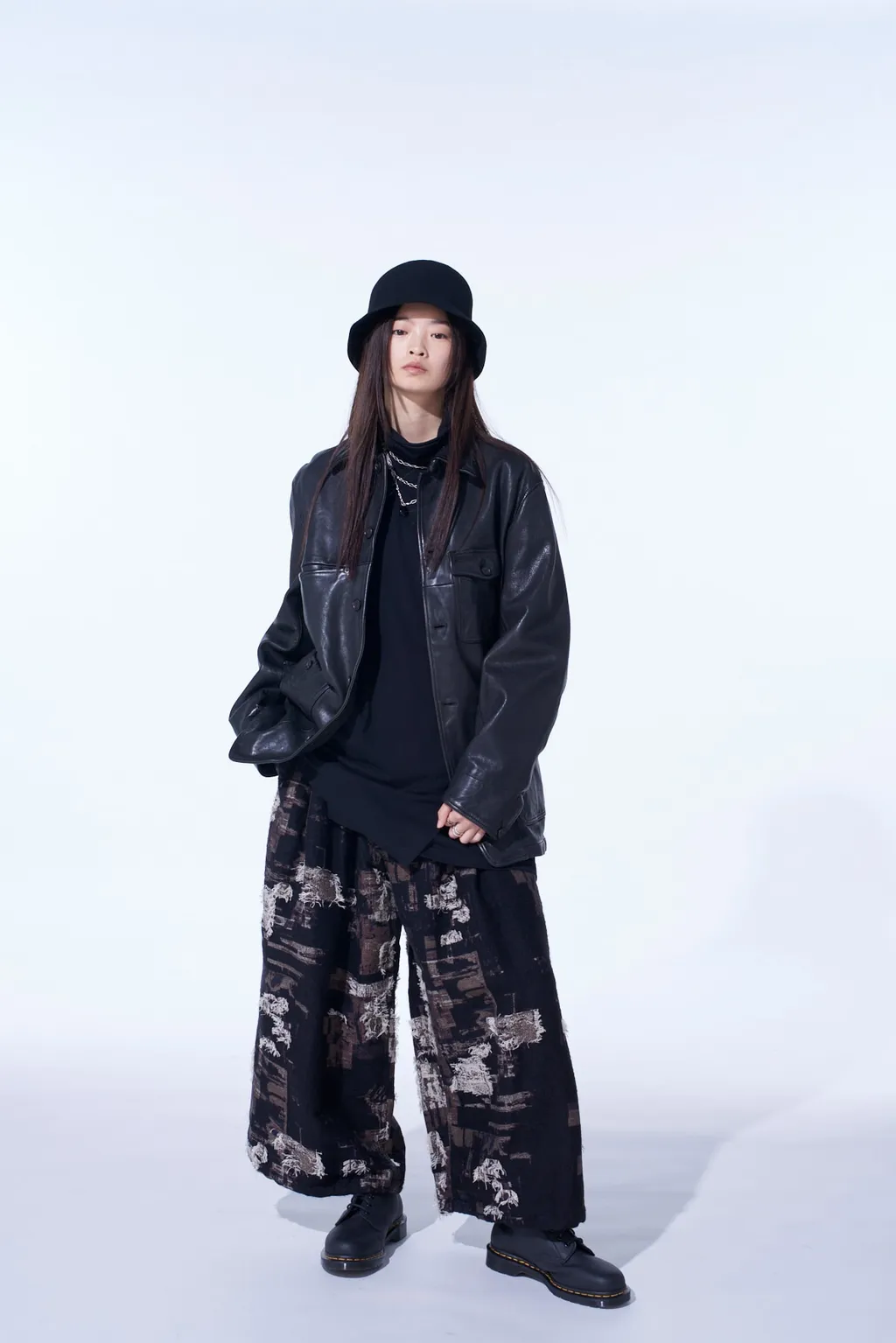 Patchwork Cut Jacquard Balloon Pants