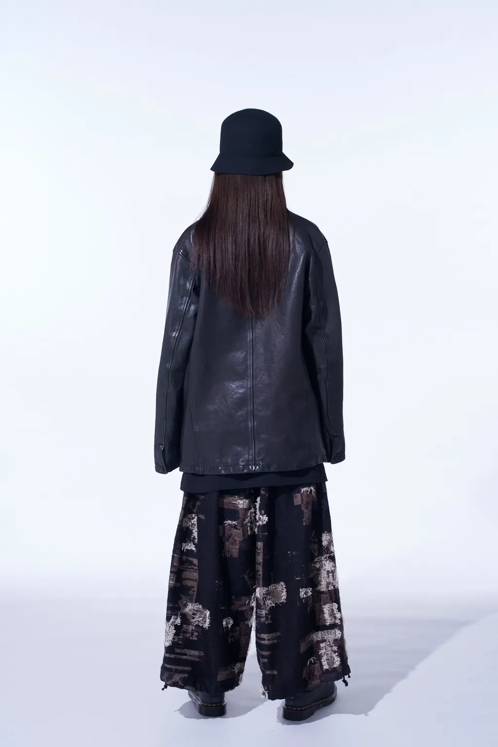 Patchwork Cut Jacquard Balloon Pants