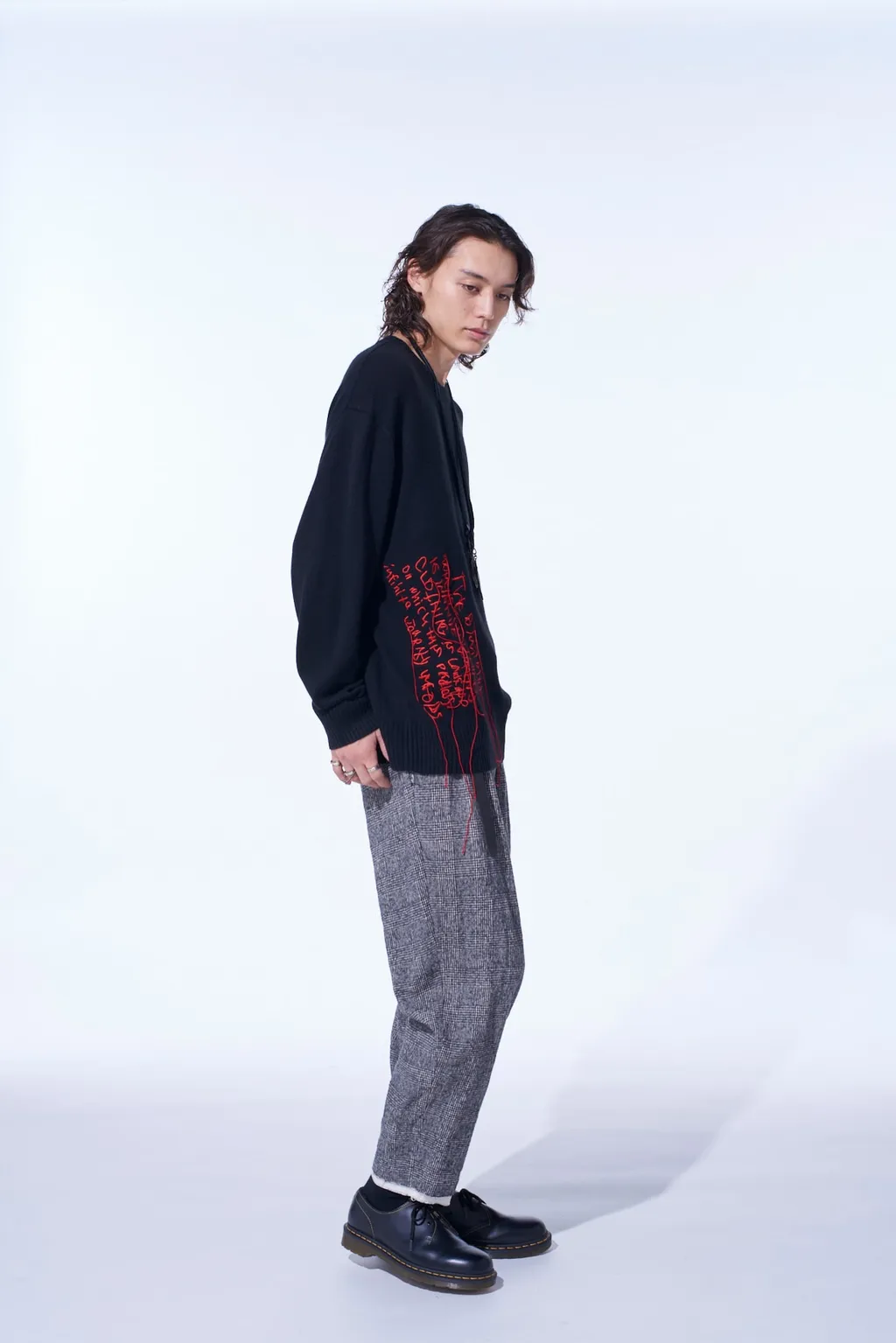 7G Wool-Blend Intarsia Message Pullover