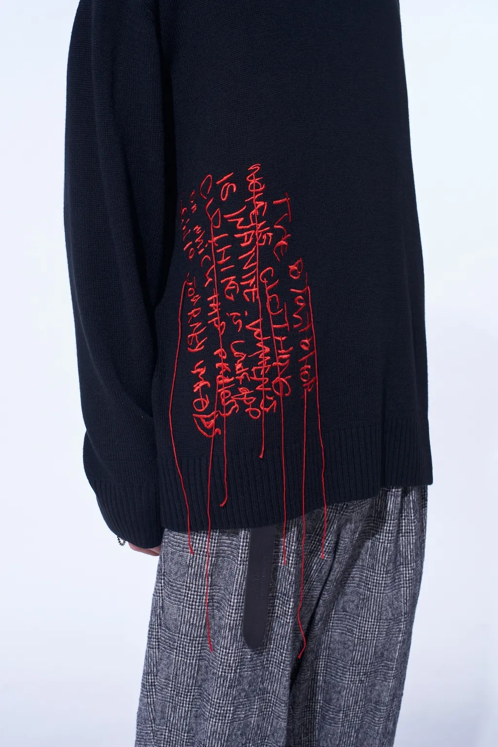 7G Wool-Blend Intarsia Message Pullover