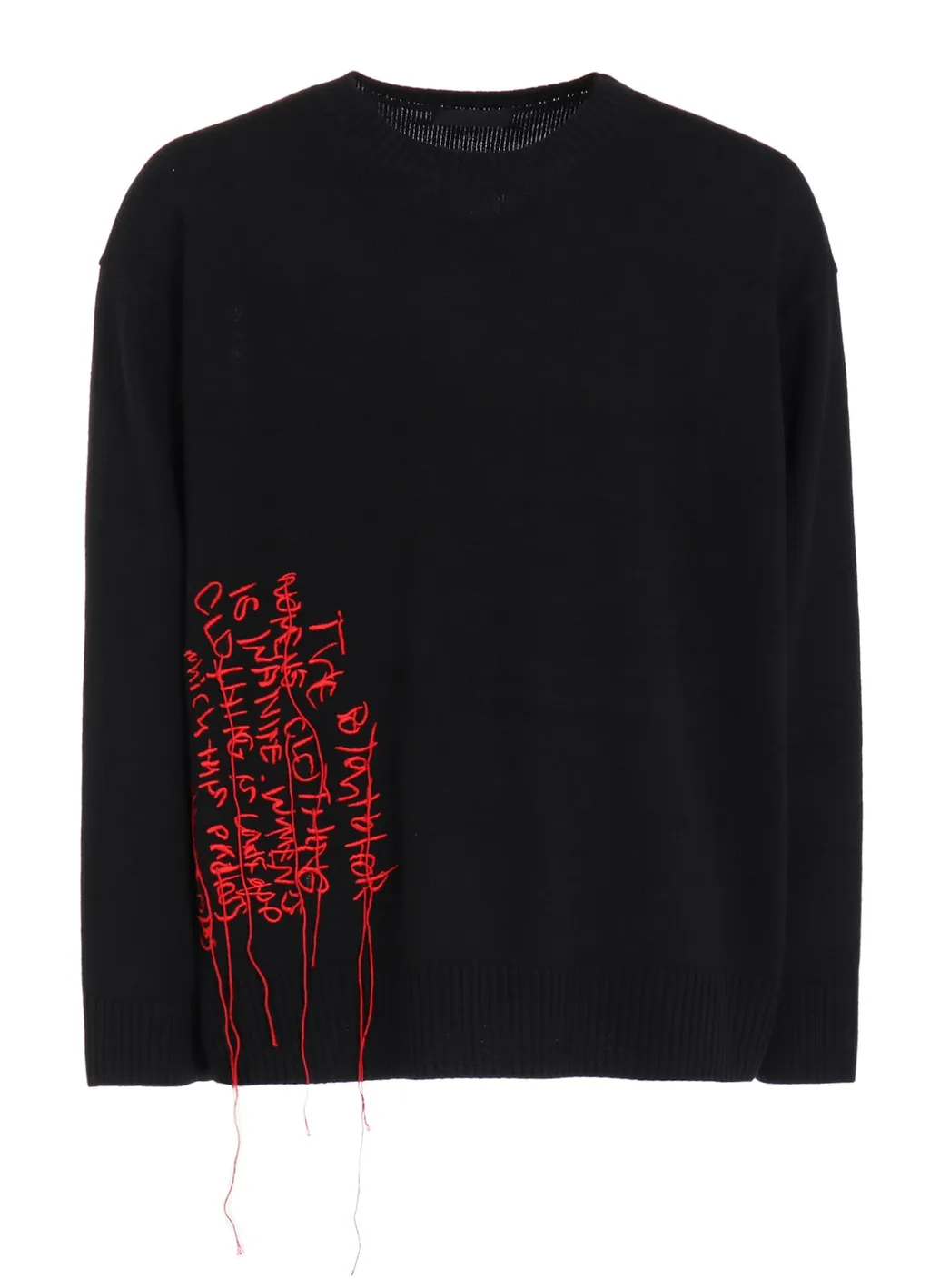 7G Wool-Blend Intarsia Message Pullover