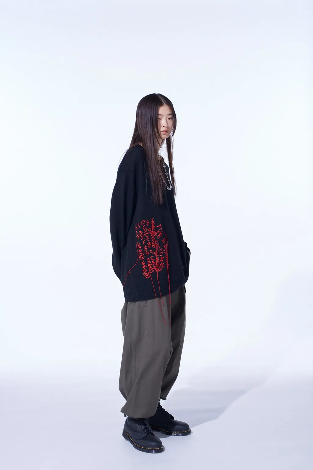 7G Wool-Blend Intarsia Message Pullover
