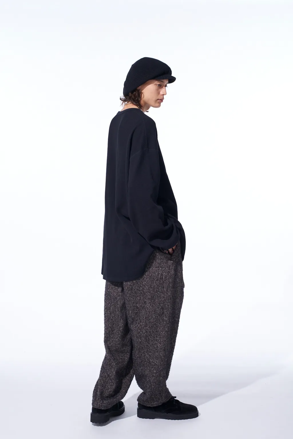 16/Thermal Waffle Gusset Oversized T-Shirt