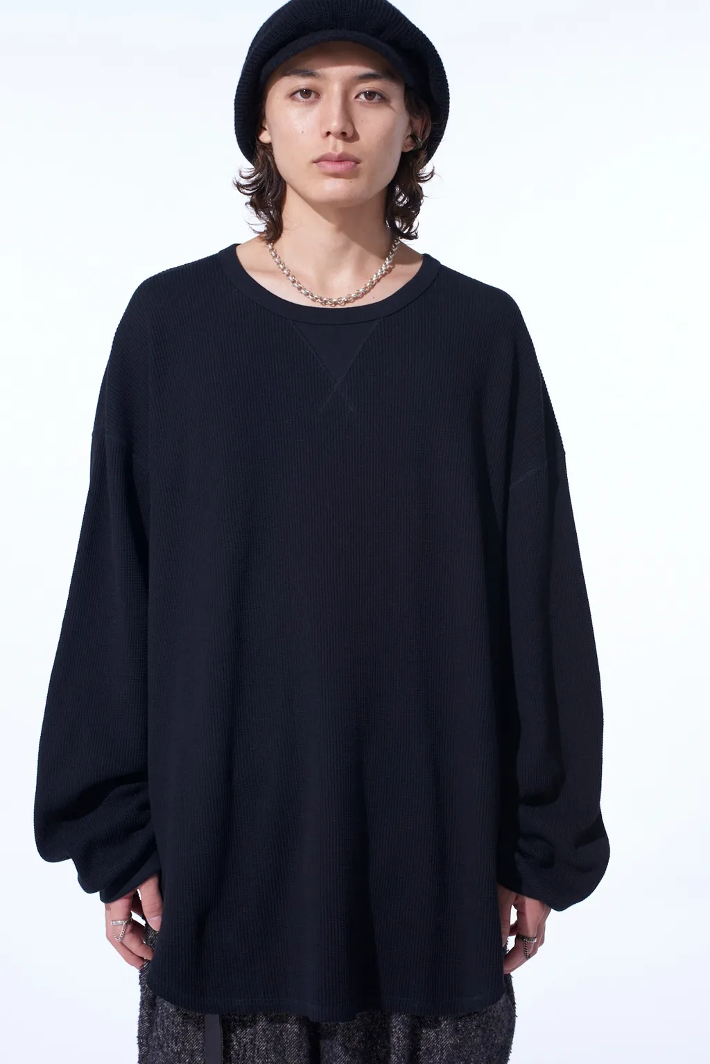 16/Thermal Waffle Gusset Oversized T-Shirt