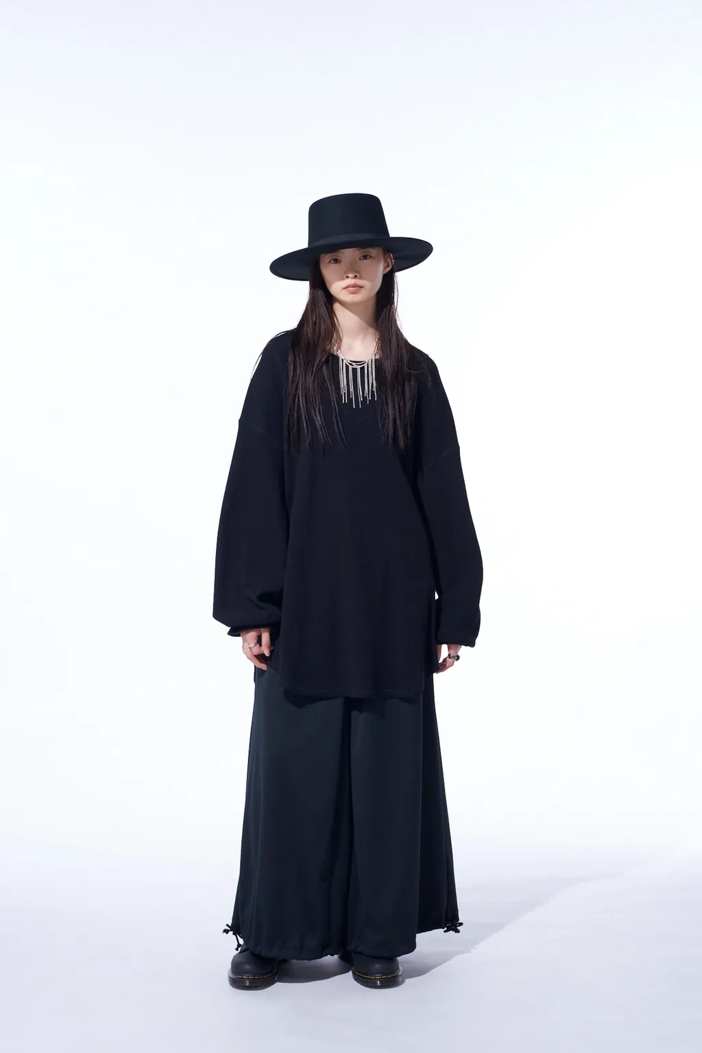 16/Thermal Waffle Gusset Oversized T-Shirt