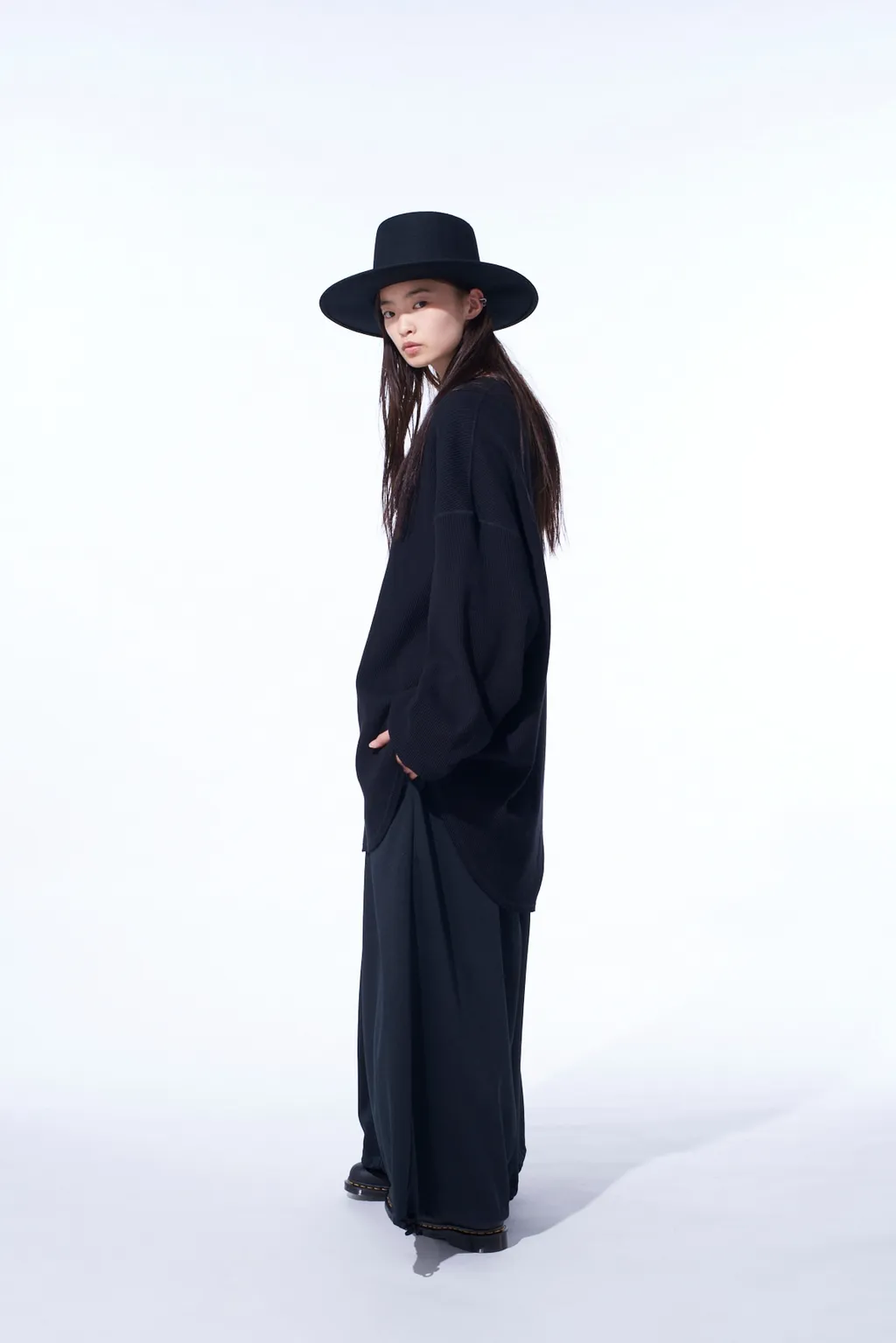 16/Thermal Waffle Gusset Oversized T-Shirt