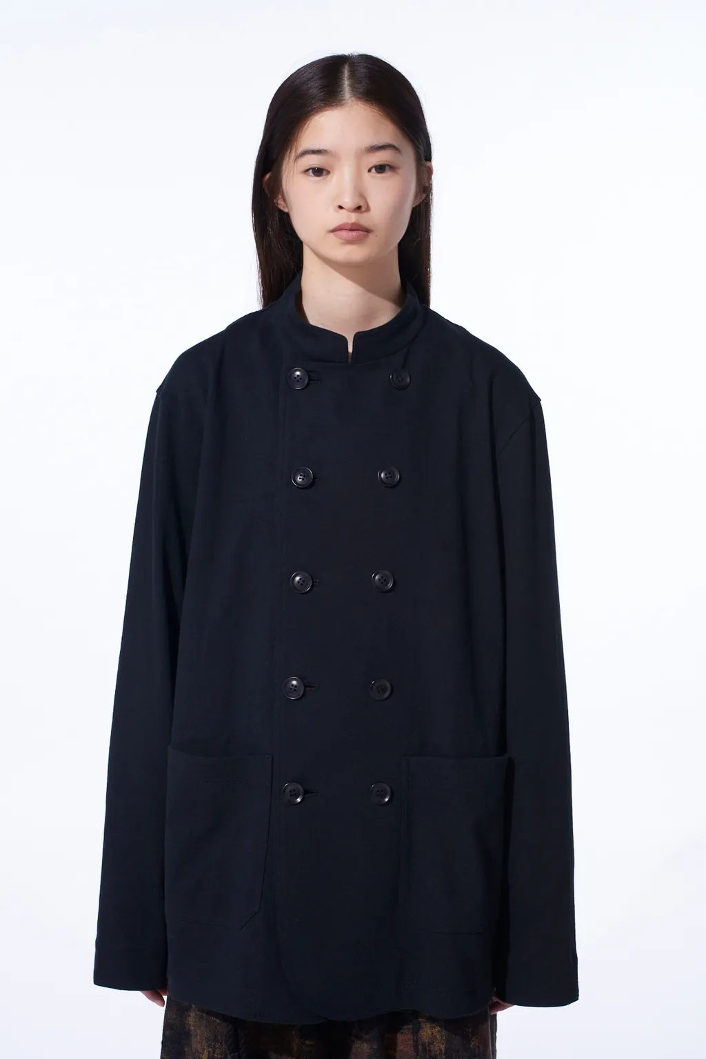 Cotton Jersey Stand Collar Double Jacket