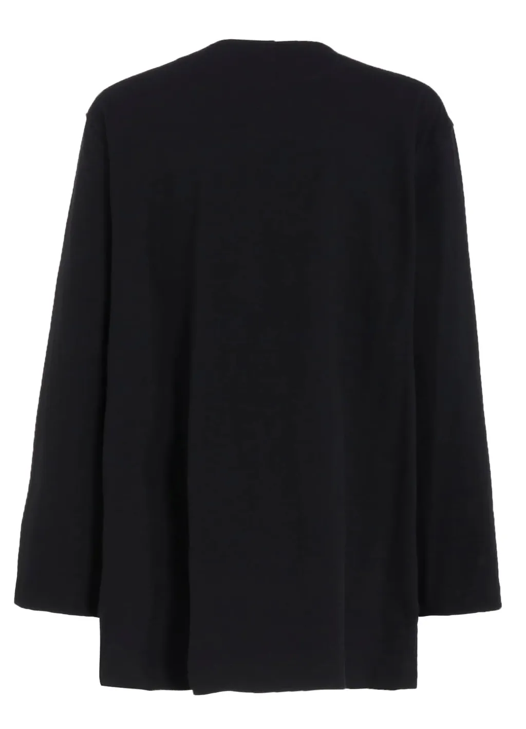 Cotton Jersey No-Collar Loop Cardigan