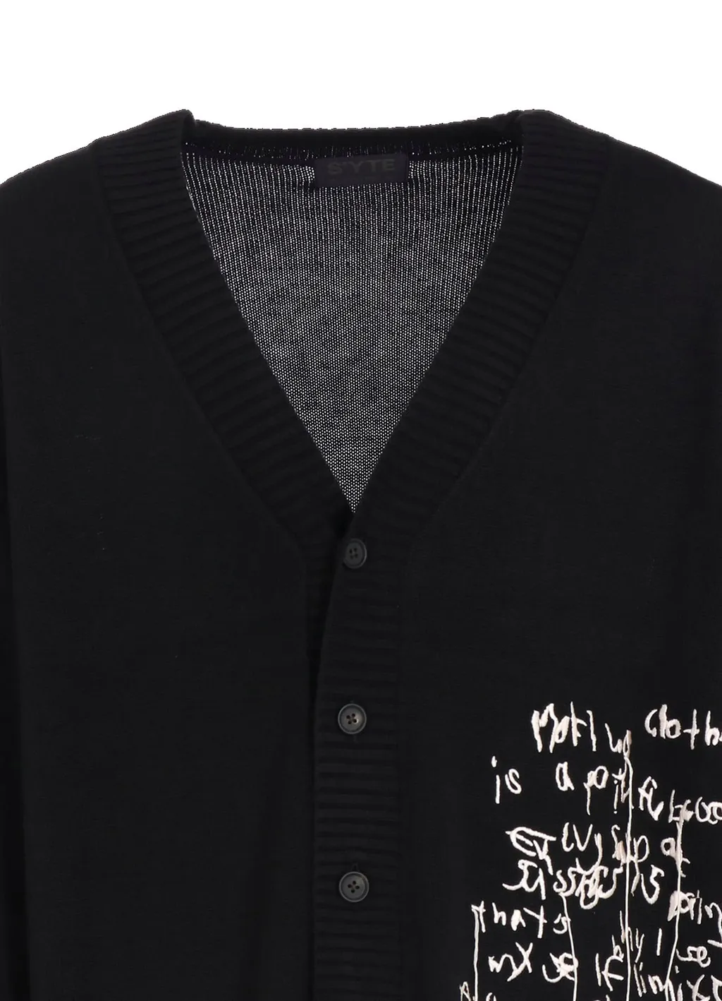 7G Wool-Blend Intarsia Message Cardigan