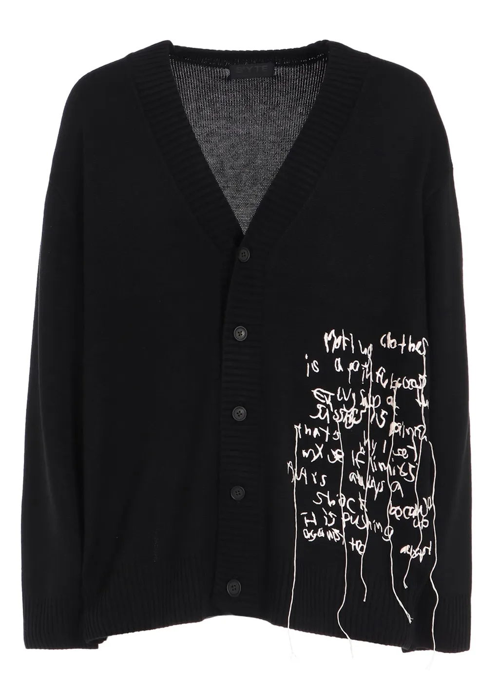 7G Wool-Blend Intarsia Message Cardigan