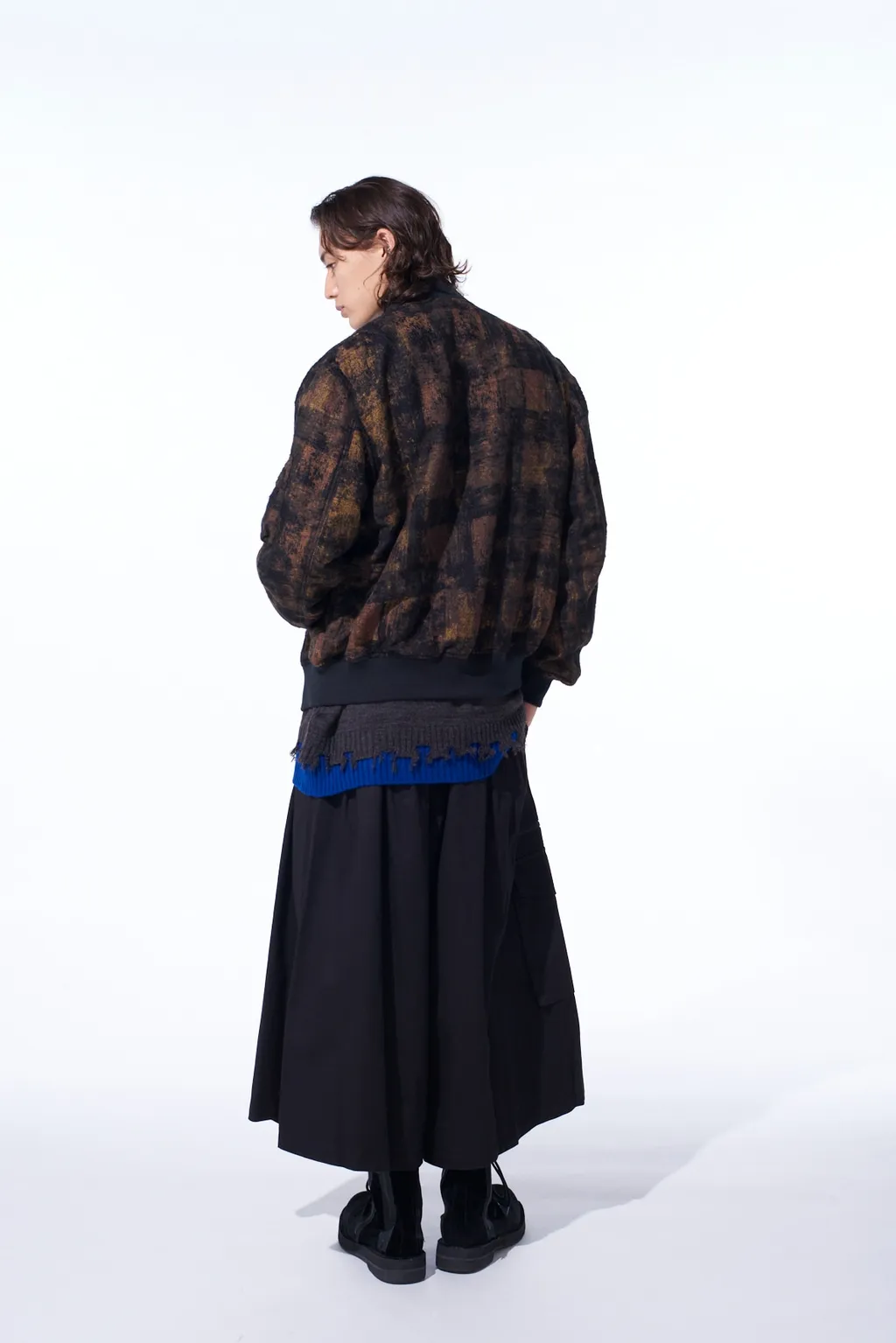 Check Jacquard Bomber Jacket