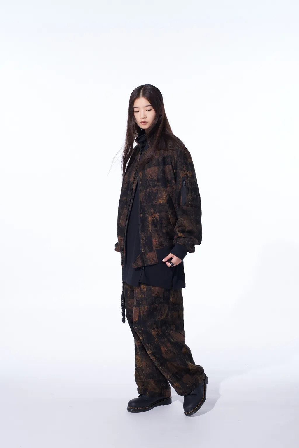 Check Jacquard Bomber Jacket